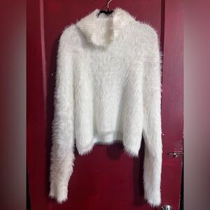 Forever 21 Fuzzy Cream Turtleneck Sweater